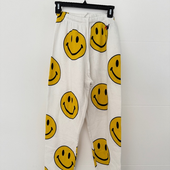 Aviator Nation White Smiley Face Sweatpants Size XS - Picture 1 of 6